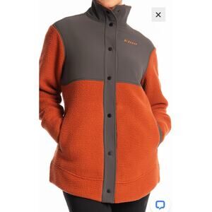 KLIM Women's High Pile Mountain Fleece Jacket Orange‎ Navy Womens Med
